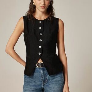 J.CREW Essential cutaway vest top in textured satin